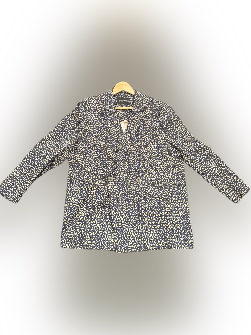 Wildfang Leopard-Print Double-Breasted Blazer Size XXL